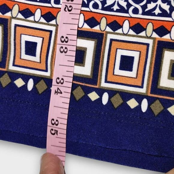 Madison Leigh Womens Dress Sz 8 Long Sleeves Navy Striped Jersey Square Neck - Picture 11 of 11